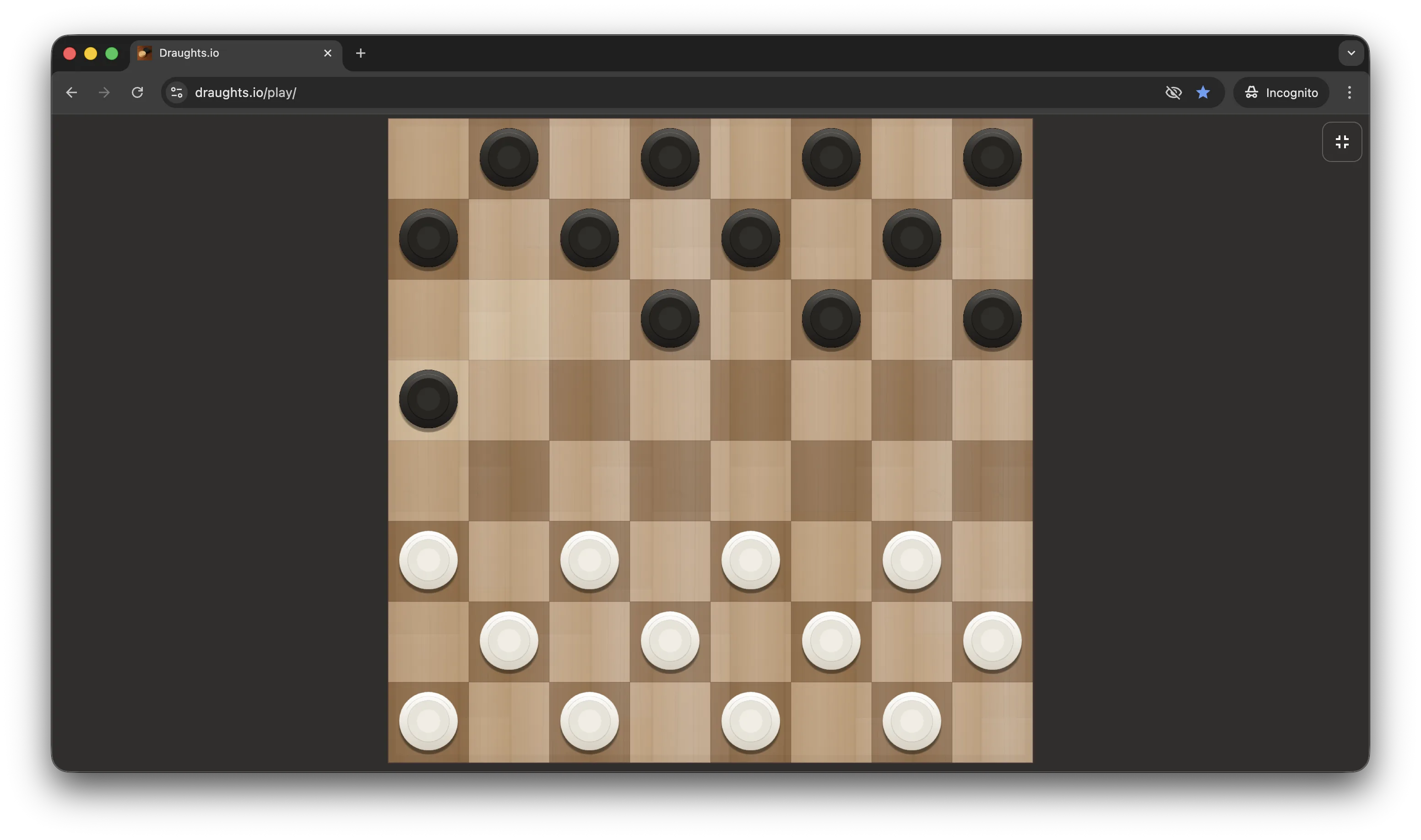 Movement of men in the draughts.io game