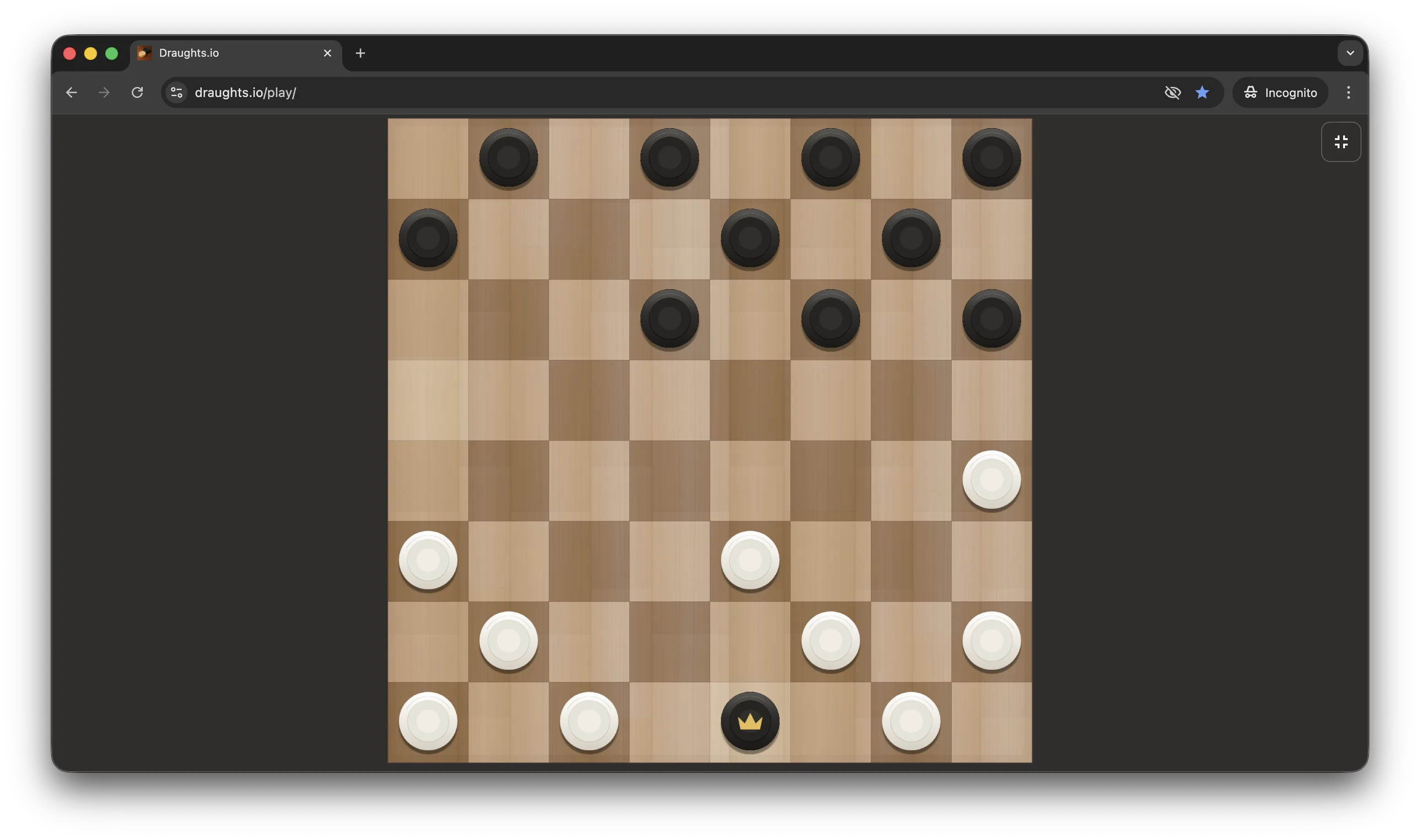 Promotion to king in the draughts.io game