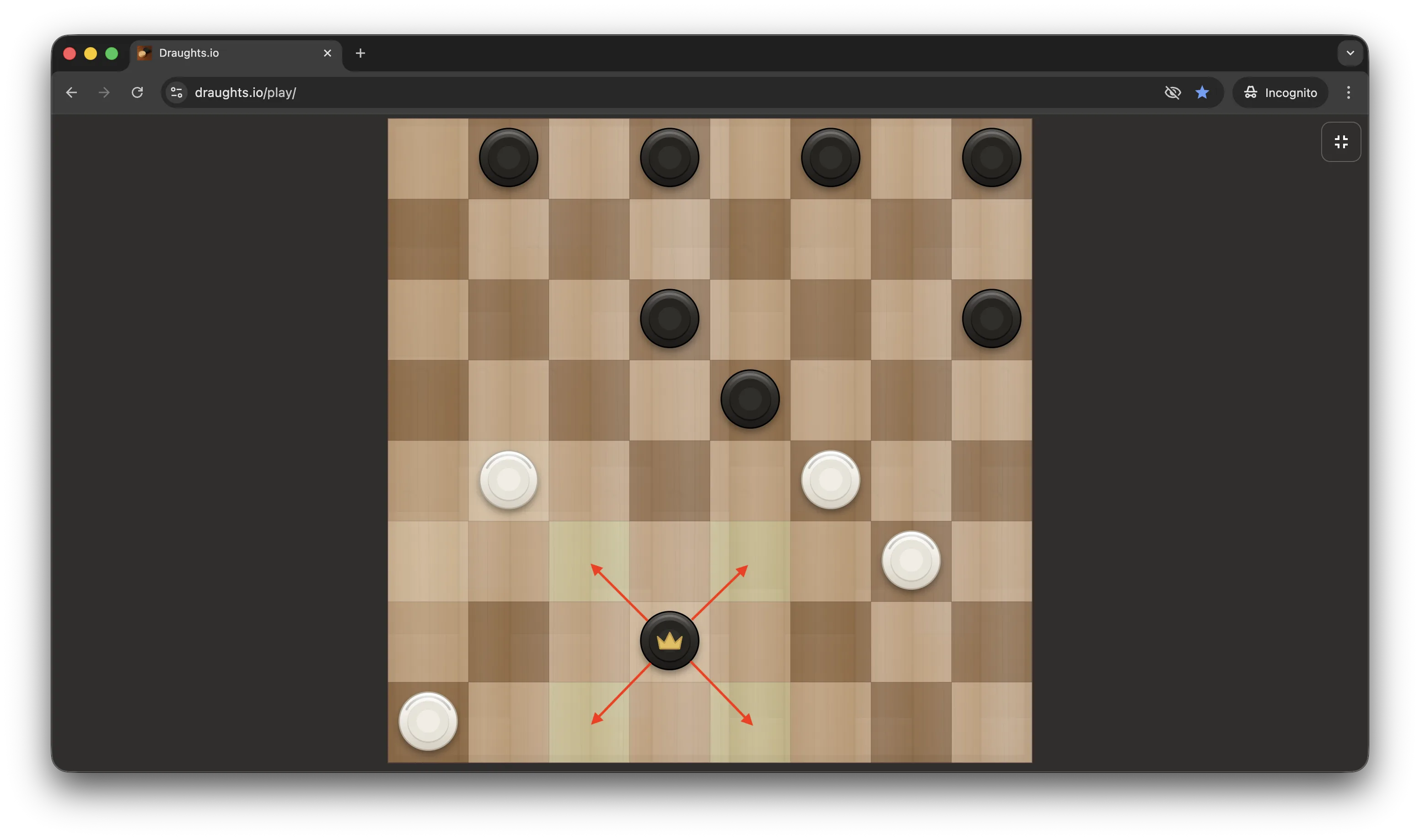 What a king looks like in the draughts.io game